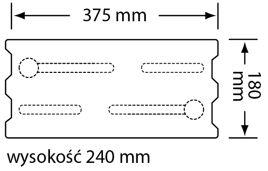 Wymiary Bloczek AKU K2 18 λ=0,34 W/mK
