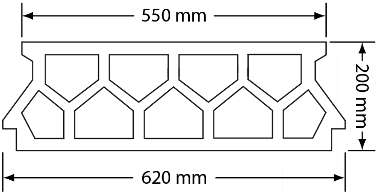 Wymiary Pustak stropowy K9 70EU/20